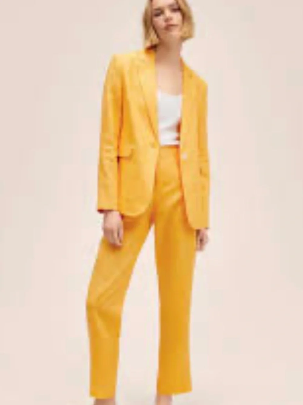 Mango Set  Yellow Tailored Trousers